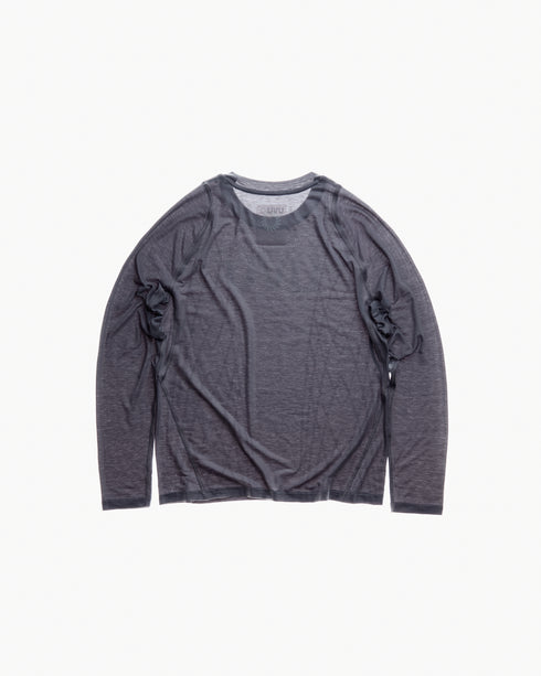 Gray long-sleeve shirt on a white background
