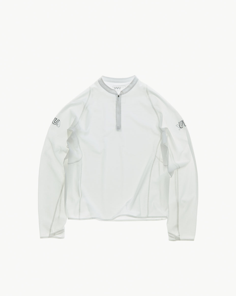 陸上用シャツ UVU CLUB RUNNING 1/4 ZIP S size UVU | Running 1/4 Zip | White | Mens
